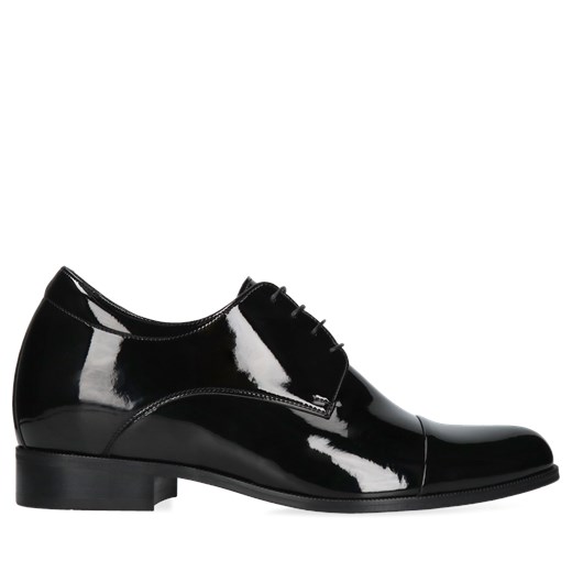 Czarne buty podwyższające ze skóry +7 cm, Conhpol, CH6393-01 ze sklepu Konopka Shoes w kategorii Półbuty męskie - zdjęcie 169734493