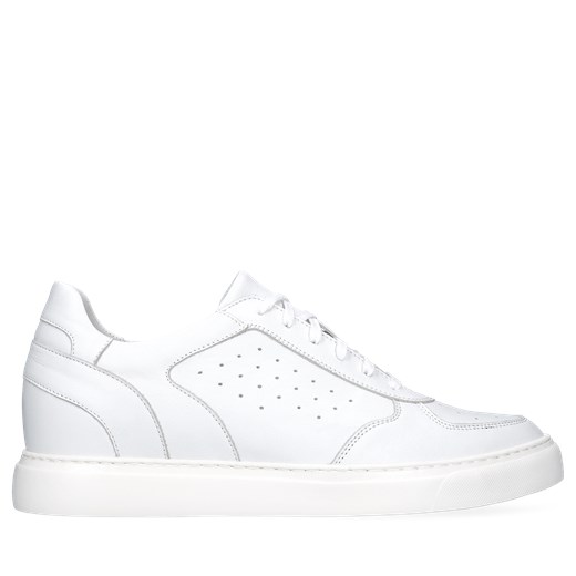 Białe podwyższające sneakersy, buty ze skóry, Conhpol, SH2685-01 ze sklepu Konopka Shoes w kategorii Buty sportowe damskie - zdjęcie 169734504