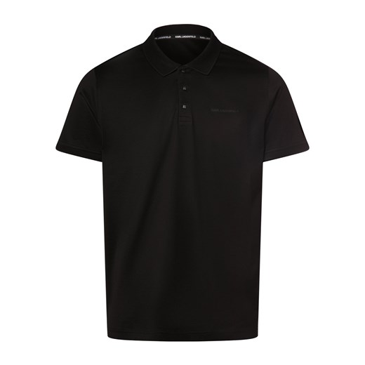 KARL LAGERFELD Męska koszulka polo Mężczyźni Bawełna czarny jednolity ze sklepu vangraaf w kategorii T-shirty męskie - zdjęcie 169734611