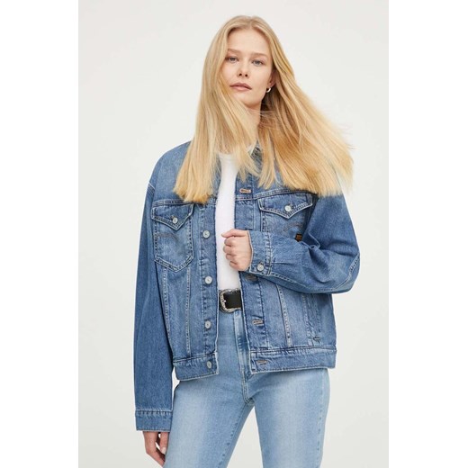 G-Star Raw kurtka jeansowa damska kolor niebieski przejściowa oversize ze sklepu ANSWEAR.com w kategorii Kurtki damskie - zdjęcie 169735414