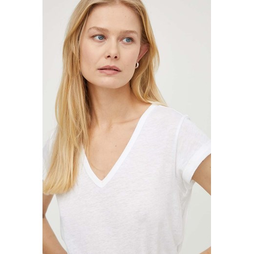 AllSaints t-shirt bawełniany Anna damski kolor biały ze sklepu ANSWEAR.com w kategorii Bluzki damskie - zdjęcie 169736214