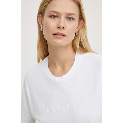 AllSaints t-shirt bawełniany PIPPA damski kolor biały ze sklepu ANSWEAR.com w kategorii Bluzki damskie - zdjęcie 169736220