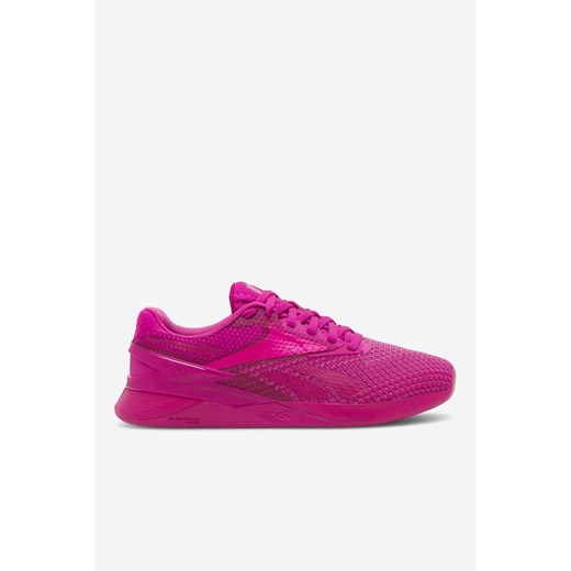 Reebok buty sportowe damskie na płaskiej podeszwie różowe na wiosnę sznurowane