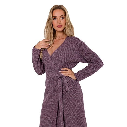 made of emotion Sukienka dzianinowa w kolorze ciemnofioletowym onesize wyprzedaż Limango Polska