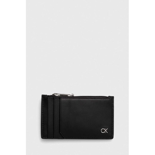Calvin Klein portfel skórzany męski kolor czarny ze sklepu ANSWEAR.com w kategorii Portfele męskie - zdjęcie 169739144