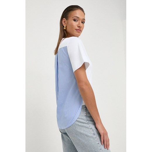 BOSS t-shirt bawełniany damski kolor biały 50521141 ze sklepu ANSWEAR.com w kategorii Bluzki damskie - zdjęcie 169739181