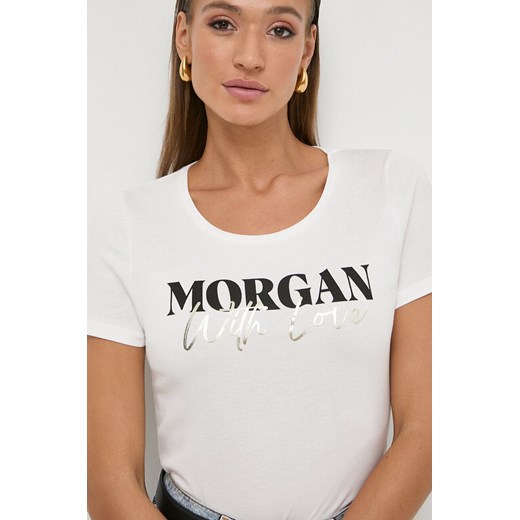 Morgan t-shirt damski kolor beżowy ze sklepu ANSWEAR.com w kategorii Bluzki damskie - zdjęcie 169739201
