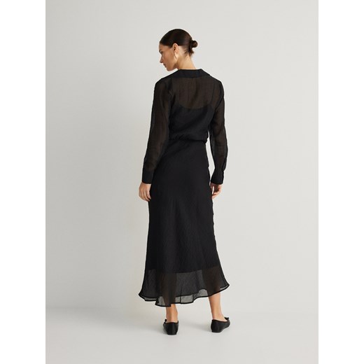 Reserved - Sukienka z efektem gniecenia - czarny Reserved L Reserved