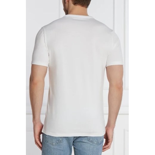 T-shirt męski biały Guess z krótkimi rękawami bawełniany 