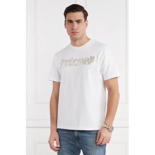 Biały t-shirt męski Just Cavalli młodzieżowy 