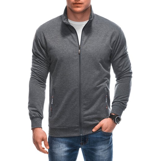 Bluza męska bez kaptura 1639B - szara ze sklepu Edoti w kategorii Bluzy męskie - zdjęcie 169745083
