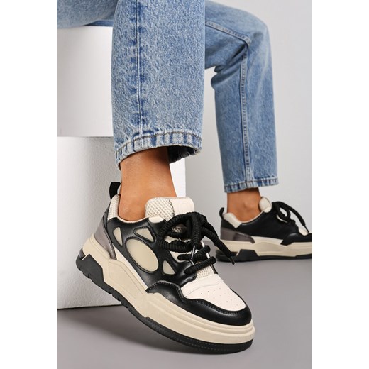 Buty sportowe damskie Born2be sneakersy wiązane na wiosnę