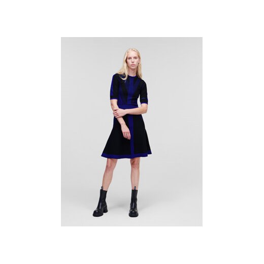 KARL LAGERFELD Sukienka dzianinowa 226W1350 Czarny Regular Fit Karl Lagerfeld M promocja MODIVO
