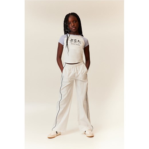 H & M - Spodnie sportowe z wypustkami - Biały ze sklepu H&M w kategorii Spodnie dziewczęce - zdjęcie 169748754