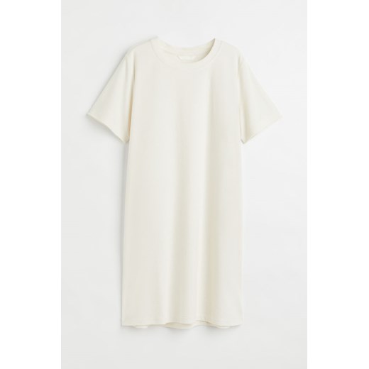 H & M - T-shirtowa sukienka frotte - Biały ze sklepu H&M w kategorii Sukienki - zdjęcie 169748844