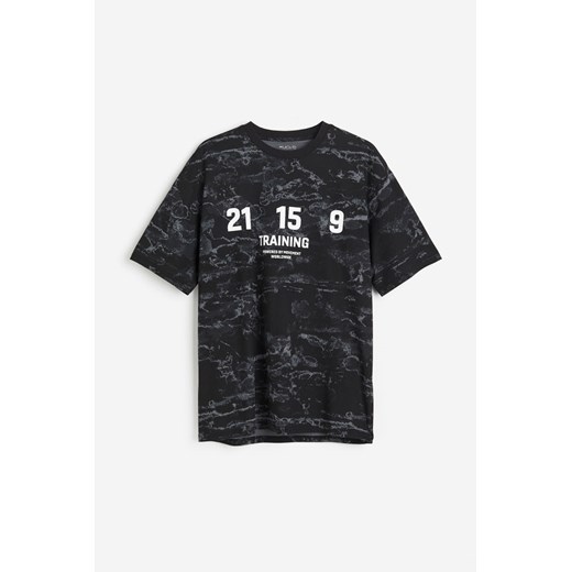 H & M - T-shirt sportowy Loose Fit DryMove - Czarny ze sklepu H&M w kategorii T-shirty męskie - zdjęcie 169748990