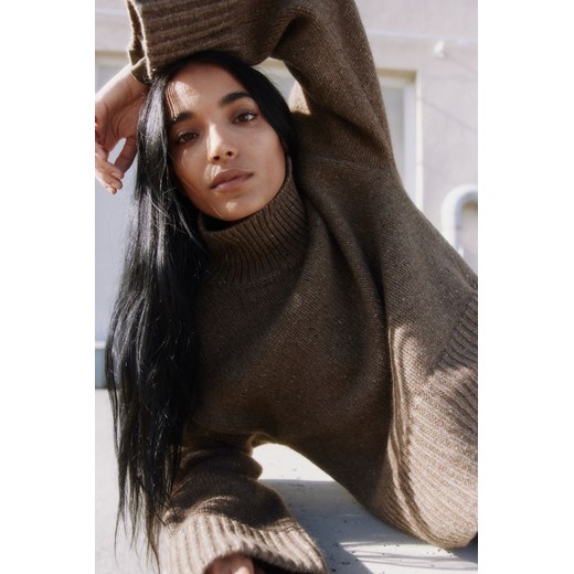 H & M - Sweter z domieszką wełny - Beżowy H & M XS H&M