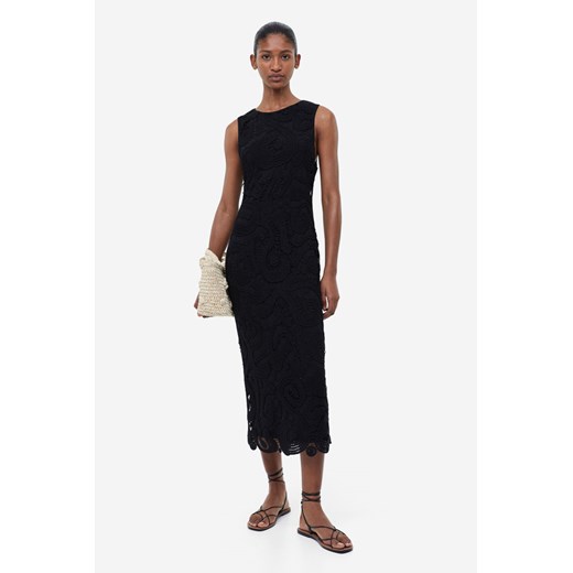 H & M - Sukienka o wyglądzie szydełkowej robótki - Czarny H & M M H&M