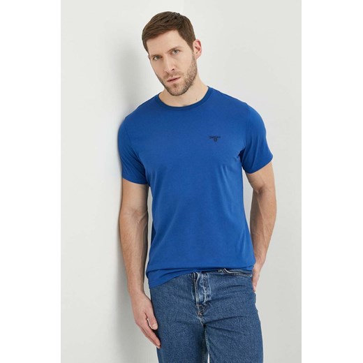 Barbour t-shirt bawełniany kolor niebieski gładki MTS0331 ze sklepu ANSWEAR.com w kategorii T-shirty męskie - zdjęcie 169750043
