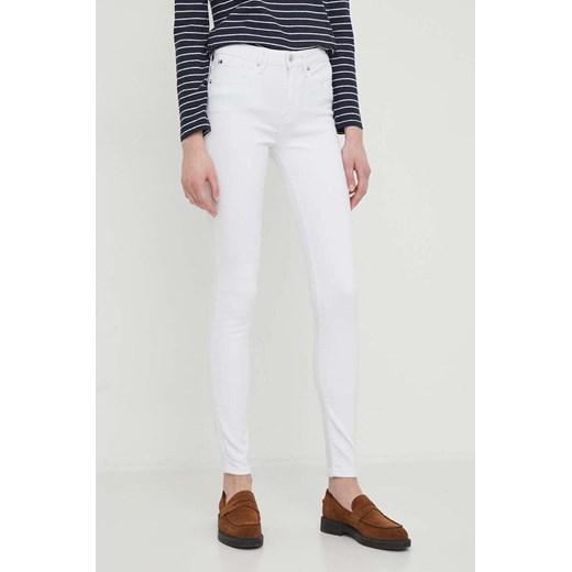 Tommy Hilfiger jeansy damskie kolor biały WW0WW41295 ze sklepu ANSWEAR.com w kategorii Jeansy damskie - zdjęcie 169750274