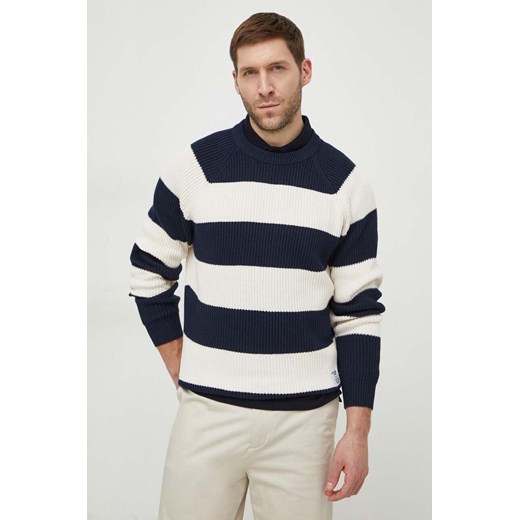 Pepe Jeans sweter bawełniany kolor granatowy ze sklepu ANSWEAR.com w kategorii Swetry męskie - zdjęcie 169750283