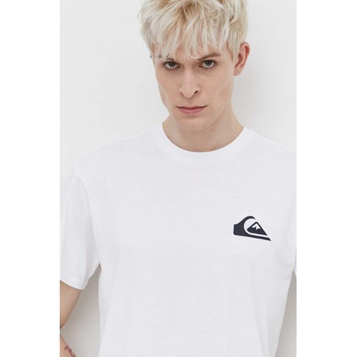 Quiksilver t-shirt bawełniany męski kolor biały z nadrukiem ze sklepu ANSWEAR.com w kategorii T-shirty męskie - zdjęcie 169750393