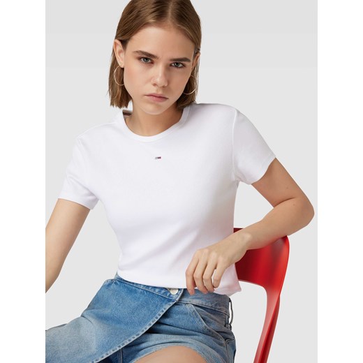 T-shirt o kroju slim fit z efektem prążkowania model ‘ESSENTIAL’ Tommy Jeans XS Peek&Cloppenburg 