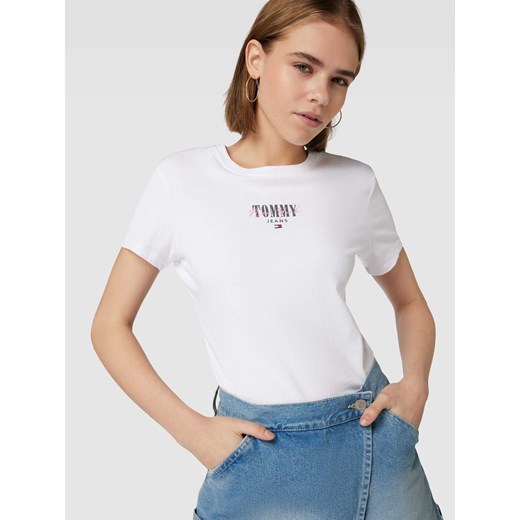 T-shirt o kroju slim fit z nadrukiem z logo Tommy Jeans XS Peek&Cloppenburg 