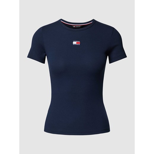 T-shirt o kroju slim fit z efektem prążkowania ze sklepu Peek&Cloppenburg  w kategorii Bluzki damskie - zdjęcie 169751403