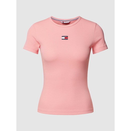 T-shirt o kroju slim fit z efektem prążkowania ze sklepu Peek&Cloppenburg  w kategorii Bluzki damskie - zdjęcie 169751472