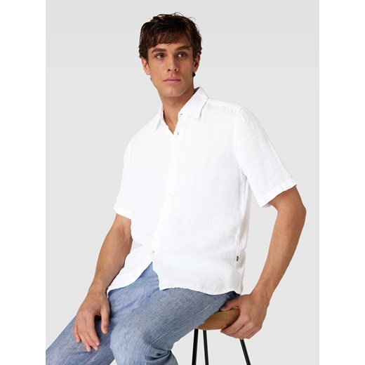 Koszula lniana o kroju regular fit z rękawem o dł. 1/2 model ‘Rash’ XL Peek&Cloppenburg 