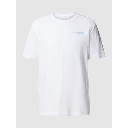 Biały t-shirt męski Tom Tailor z krótkimi rękawami 