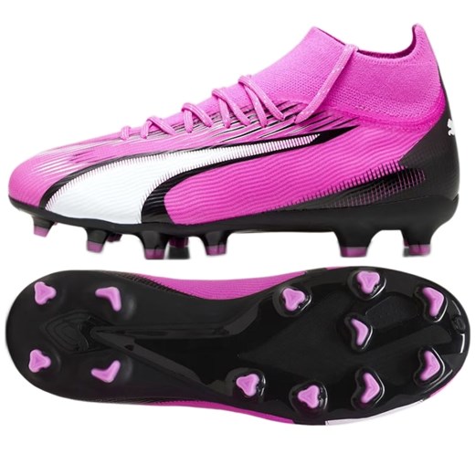 Buty Puma Ultra Pro FG/AG Jr 107769 01 różowe ze sklepu ButyModne.pl w kategorii Buty sportowe dziecięce - zdjęcie 169753493