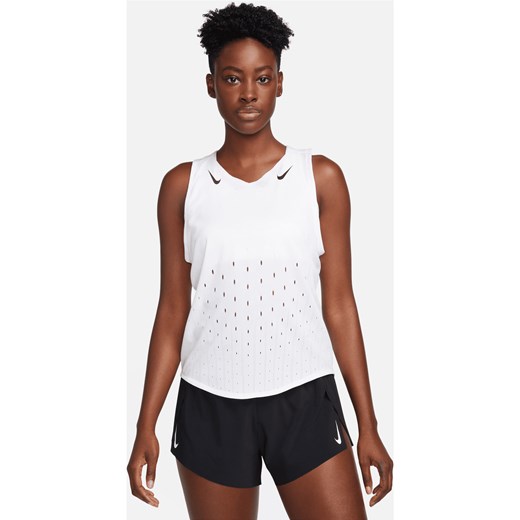 Damska koszulka bez rękawów do biegania Dri-FIT ADV Nike AeroSwift - Biel ze sklepu Nike poland w kategorii Bluzki damskie - zdjęcie 169754402