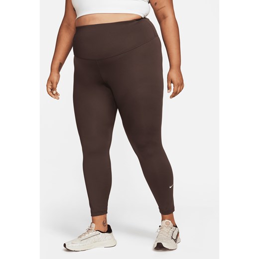 Damskie legginsy z wysokim stanem Nike One (duże rozmiary) - Brązowy ze sklepu Nike poland w kategorii Spodnie damskie - zdjęcie 169754553