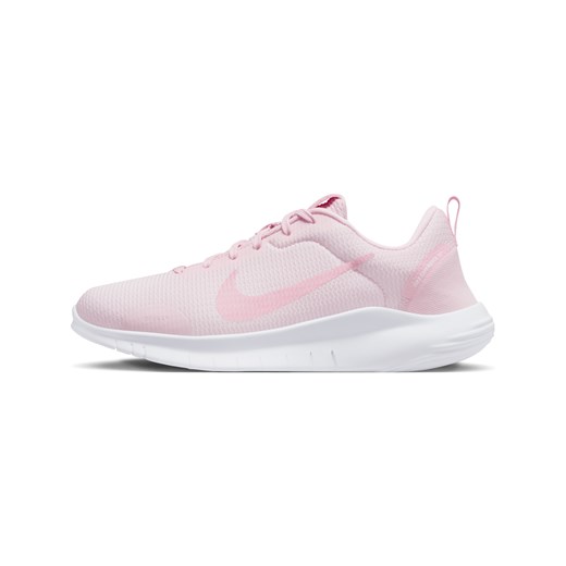 Buty sportowe damskie różowe Nike do biegania flex na płaskiej podeszwie sznurowane 