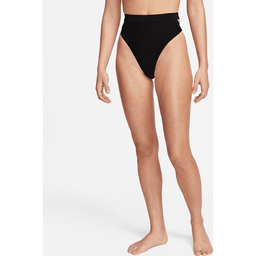 Damski dół od bikini o wysokim stanie o wyciętym kroju Nike Swim - Czerń ze sklepu Nike poland w kategorii Stroje kąpielowe - zdjęcie 169754643