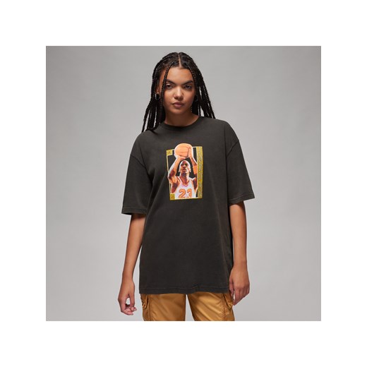 Damski T-shirt oversize z grafiką Jordan - Czerń ze sklepu Nike poland w kategorii Bluzki damskie - zdjęcie 169754862