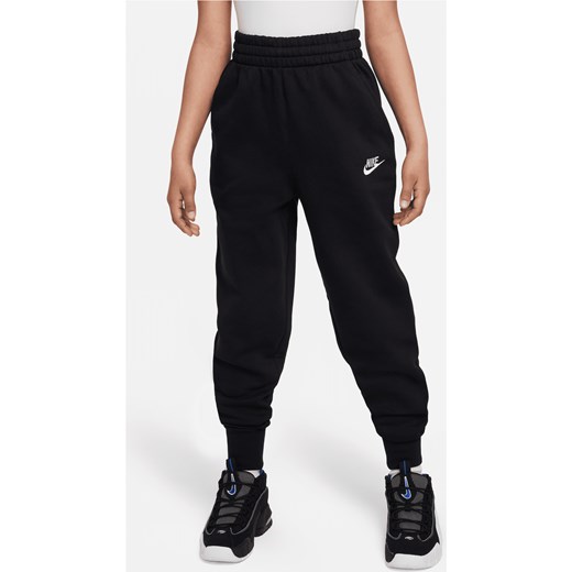 Spodnie dla dużych dzieci (dziewcząt) o wysokim stanie Nike Sportswear Club Fleece - Czerń ze sklepu Nike poland w kategorii Spodnie dziewczęce - zdjęcie 169754864