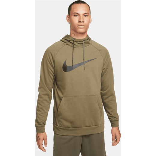 Męska bluza z kapturem i nadrukiem do fitnessu Nike Dry Graphic - Zieleń ze sklepu Nike poland w kategorii Bluzy męskie - zdjęcie 169754930