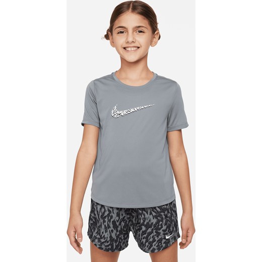 Koszulka treningowa z krótkim rękawem dla dużych dzieci (dziewcząt) Nike One - Szary ze sklepu Nike poland w kategorii Bluzki dziewczęce - zdjęcie 169754980