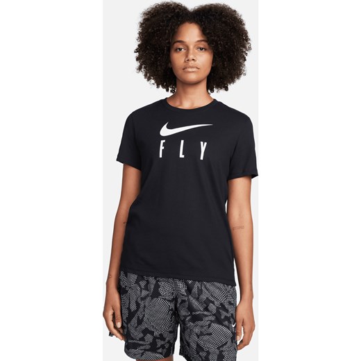 Damski T-shirt z grafiką Dri-FIT Nike Swoosh Fly - Czerń Nike L (EU 44-46) Nike poland