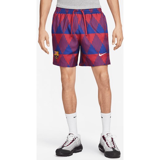 Męskie spodenki piłkarskie z grafiką Nike FC Barcelona Flow - Czerwony ze sklepu Nike poland w kategorii Spodenki męskie - zdjęcie 169755182