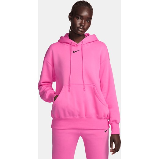 Damska bluza z kapturem o kroju oversize Nike Sportswear Phoenix Fleece - Czerwony ze sklepu Nike poland w kategorii Bluzy damskie - zdjęcie 169755210