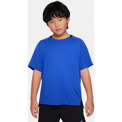 Koszulka treningowa dla dużych dzieci (chłopców) Dri-FIT Nike Multi - Niebieski ze sklepu Nike poland w kategorii T-shirty chłopięce - zdjęcie 169755213