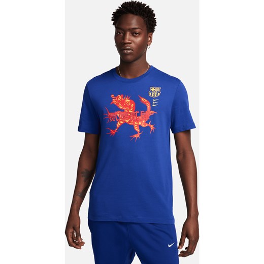 Męski T-shirt piłkarski Nike FC Barcelona - Niebieski ze sklepu Nike poland w kategorii T-shirty męskie - zdjęcie 169755232