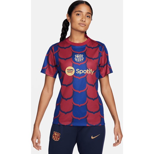 Damska przedmeczowa koszulka piłkarska Nike Dri-FIT FC Barcelona Academy Pro - Niebieski ze sklepu Nike poland w kategorii Bluzki damskie - zdjęcie 169755384