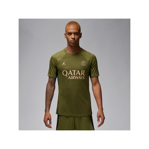 Męska dzianinowa koszulka piłkarska Jordan Dri-FIT Paris Saint-Germain Strike (wersja czwarta) - Zieleń ze sklepu Nike poland w kategorii T-shirty męskie - zdjęcie 169755394
