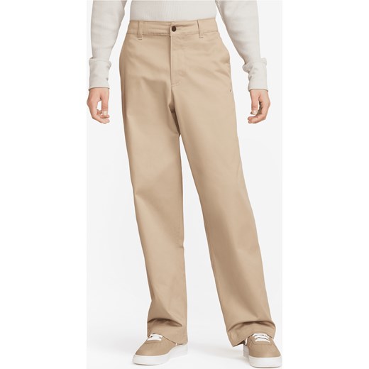 Męskie spodnie chino Nike Life - Brązowy Nike EU 54 promocja Nike poland