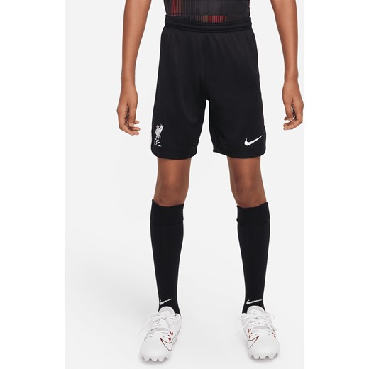 Spodenki piłkarskie dla dużych dzieci Nike Dri-FIT Liverpool F.C. Stadium 2023/24 (wersja wyjazdowa) - Czerń ze sklepu Nike poland w kategorii Spodenki chłopięce - zdjęcie 169755484